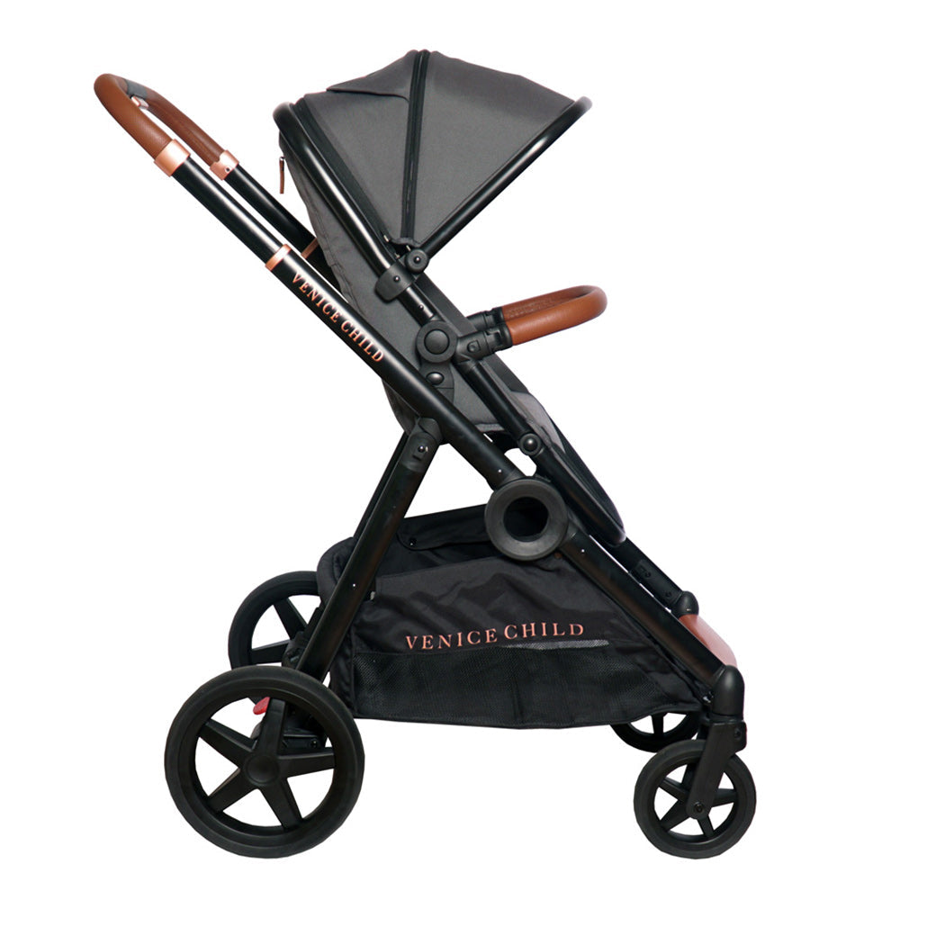 Single to Double Stroller with Bassinet and Toddler Seat GainNo