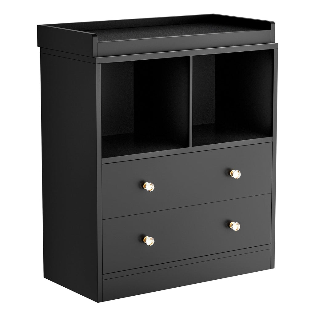 Baby Dresser with Changing Table Top 2 Drawer Chest and Shelves GainNo