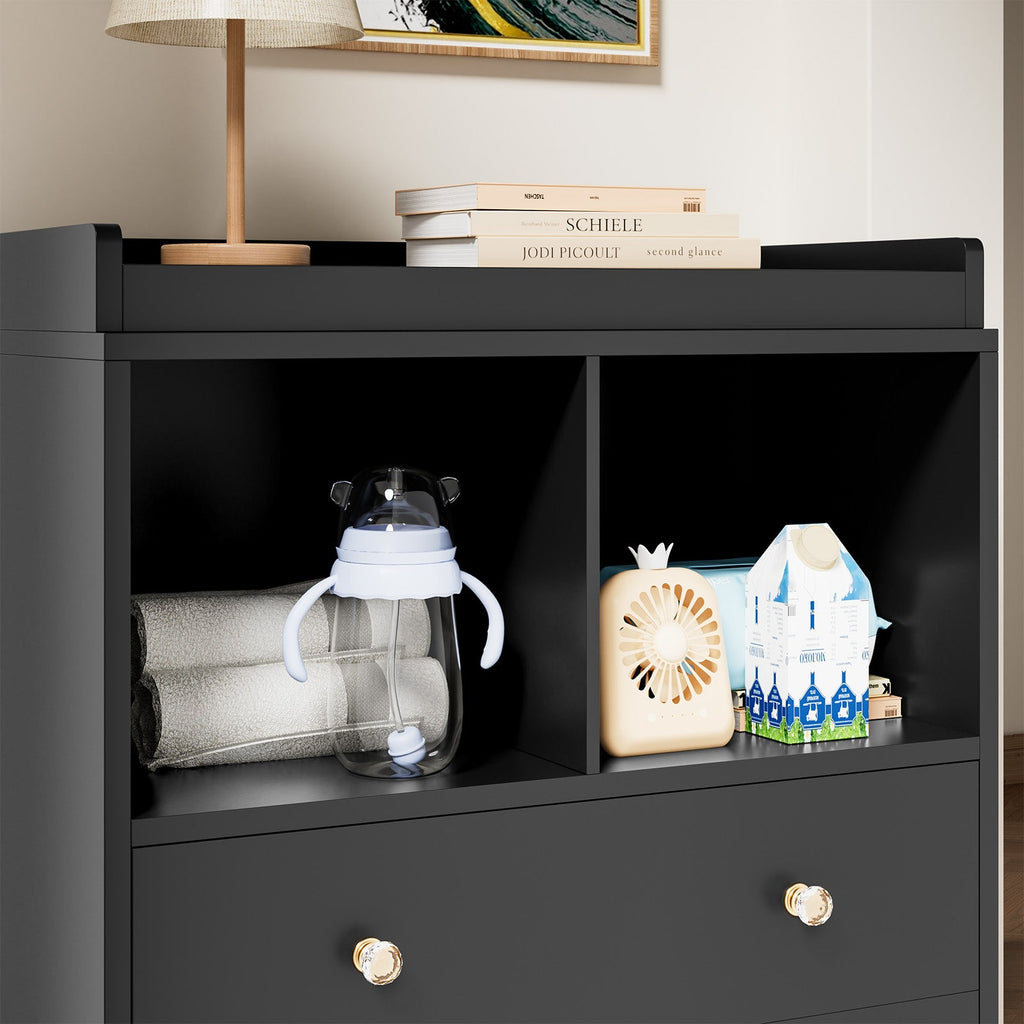 Baby Dresser with Changing Table Top 2 Drawer Chest and Shelves GainNo