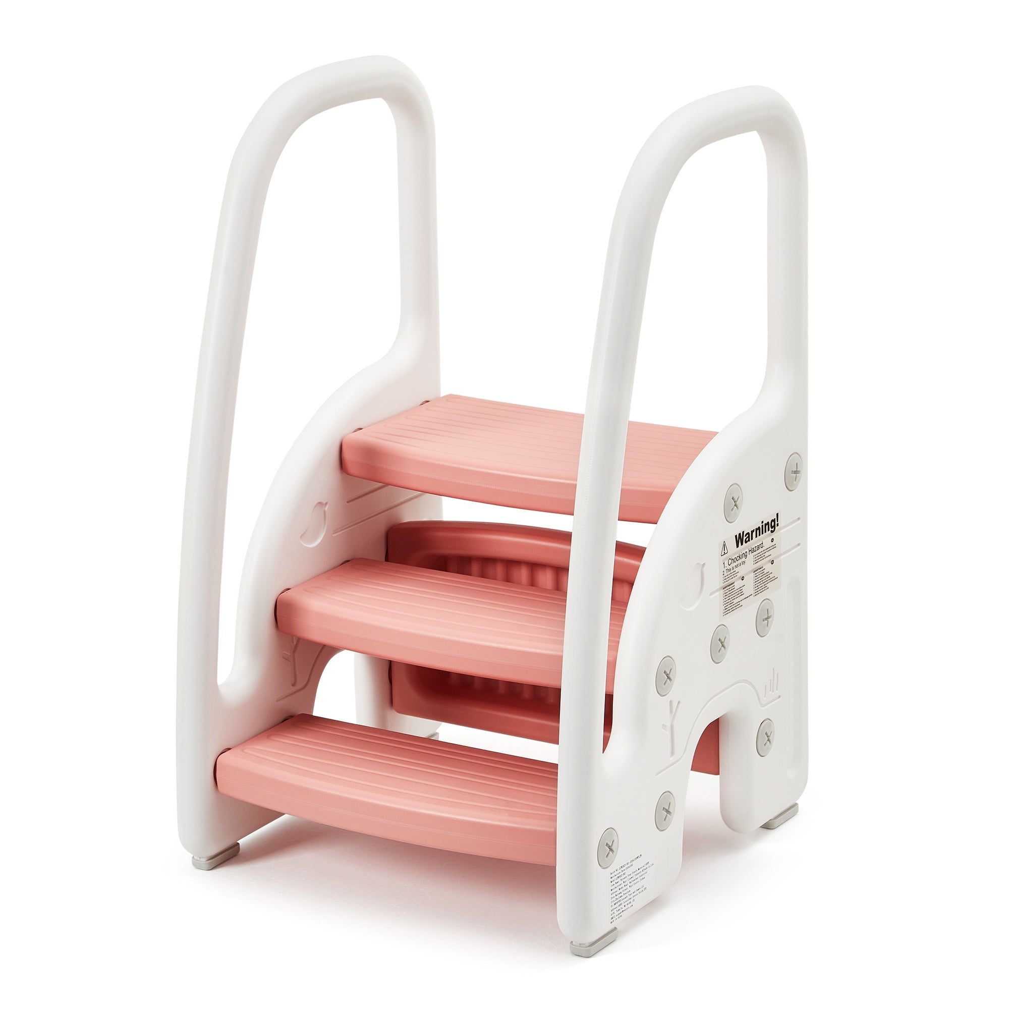 3-Step Toddler Step Stool with Safety Handles Pink