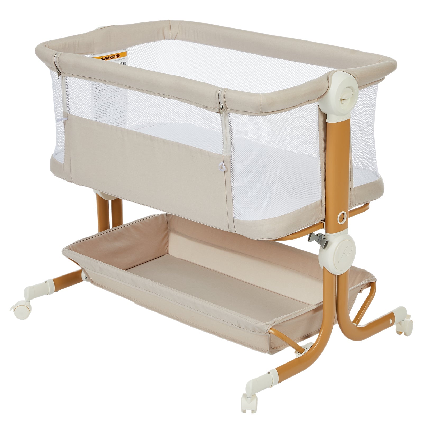 3-in-1 Portable Baby Bassinet Bedside Sleeper Khaki