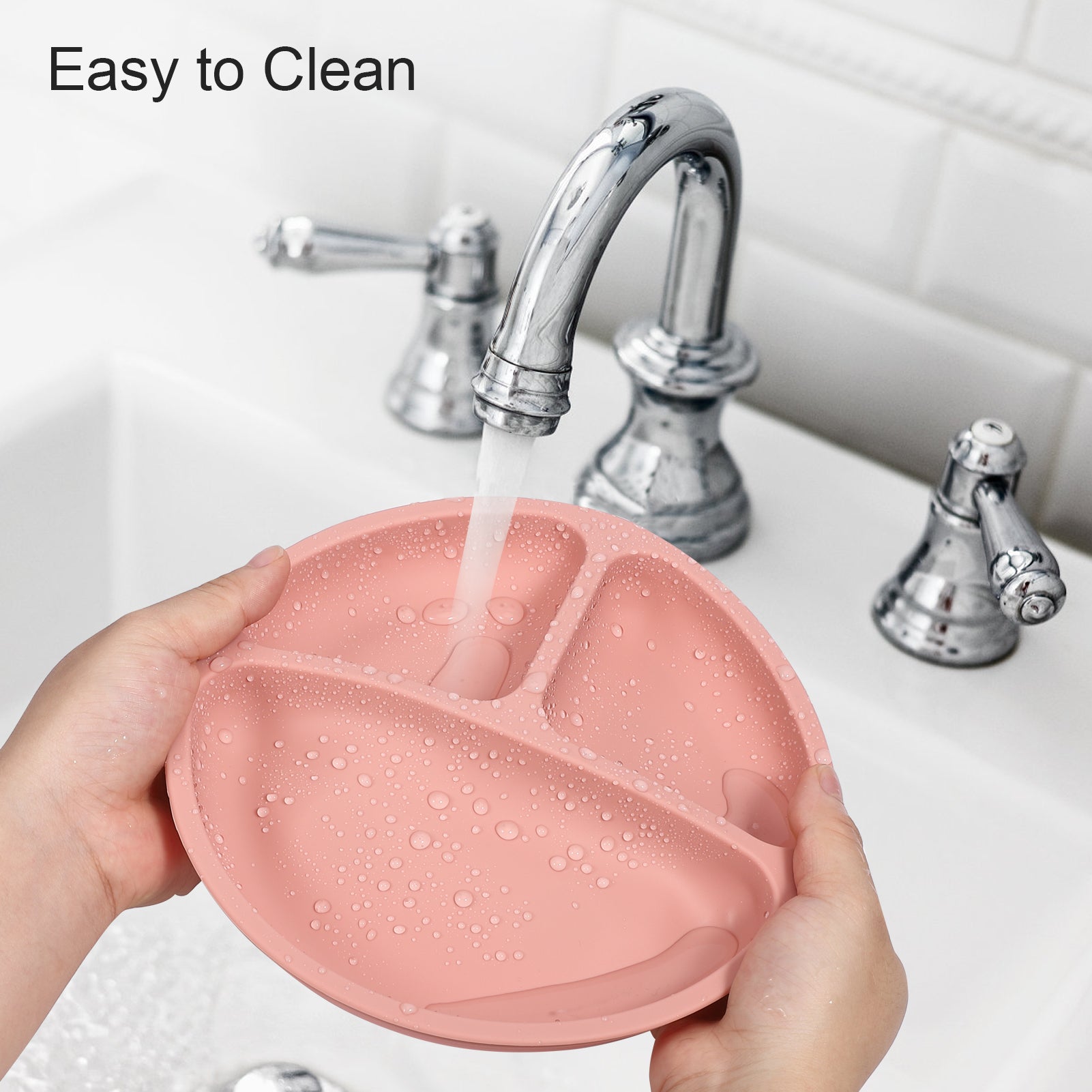 Silicone Baby Plates Set of 3 Divided Dishes BPA-Free Microwave Safe GainNo