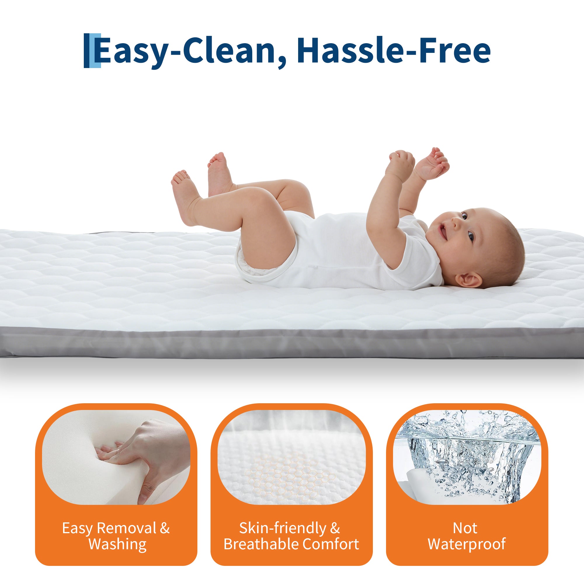 3-in-1 Portable Baby Bassinet Bedside Sleeper Light Grey