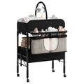 Portable Foldable Baby Changing Table with Storage Baskets Black