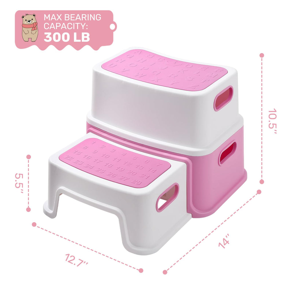 Anti-Slip Kids Step Stool 2 Pack for Bathroom and Kitchen GainNo