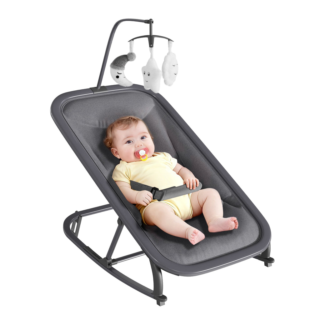 Aluminum Frame Baby Swing with Adjustable 3-Position Design Grey