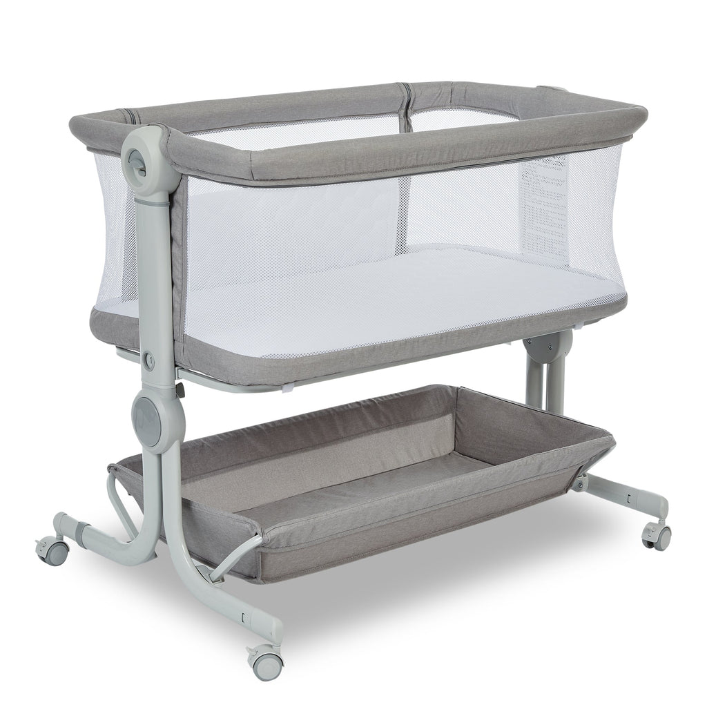 3-in-1 Portable Baby Bassinet Bedside Sleeper Light Grey
