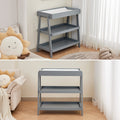 Wooden Baby Changing Table with Waterproof Pad Grey