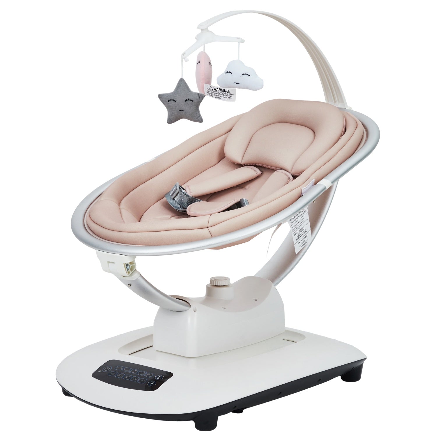 Electric Baby Swing with 5 Soothing Motions and Remote Control Khaki