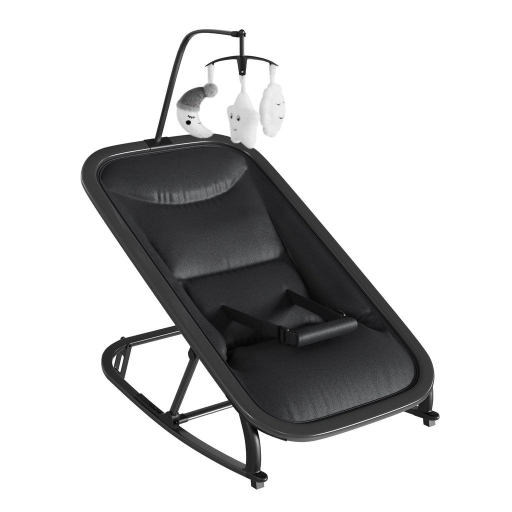 Aluminum Frame Baby Swing with Adjustable 3-Position Design Black