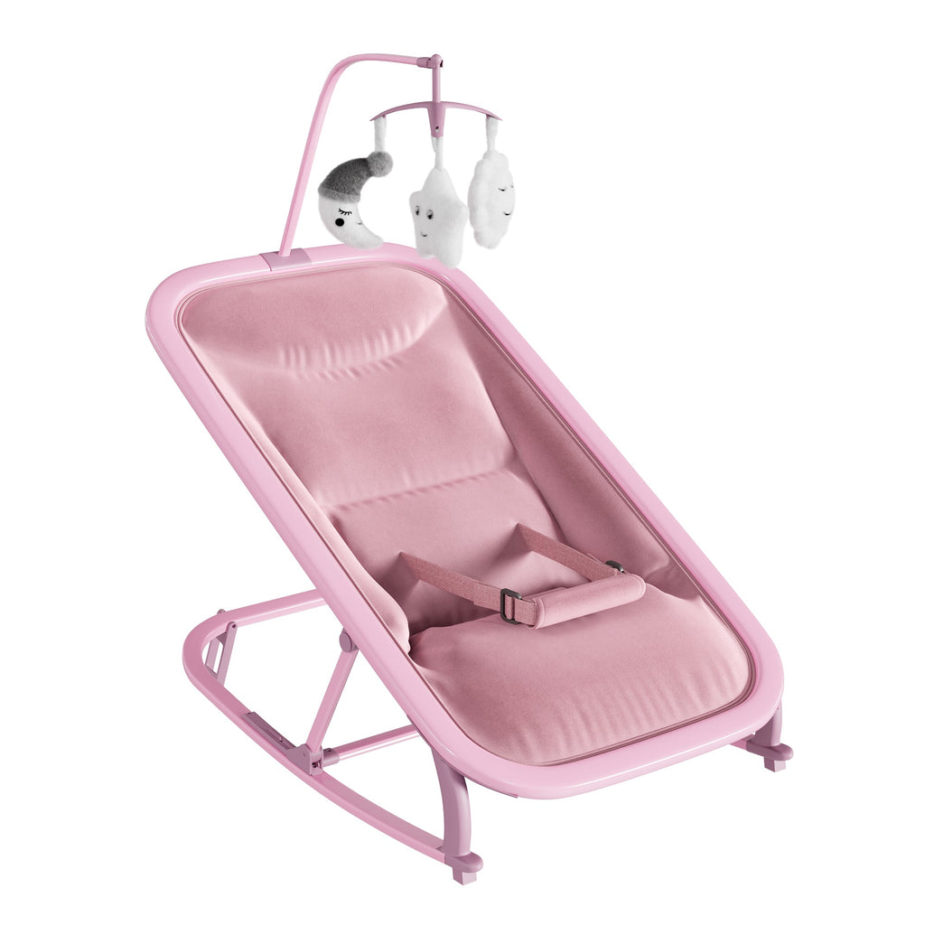 Aluminum Frame Baby Swing with Adjustable 3-Position Design Pink