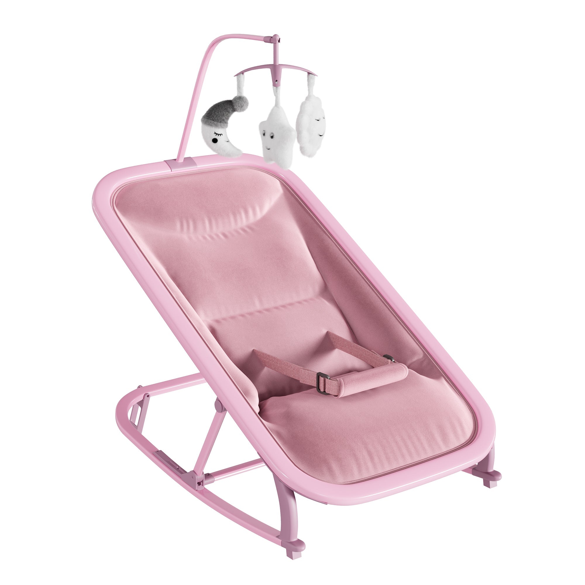 Aluminum Frame Baby Swing with Adjustable 3-Position Design Pink