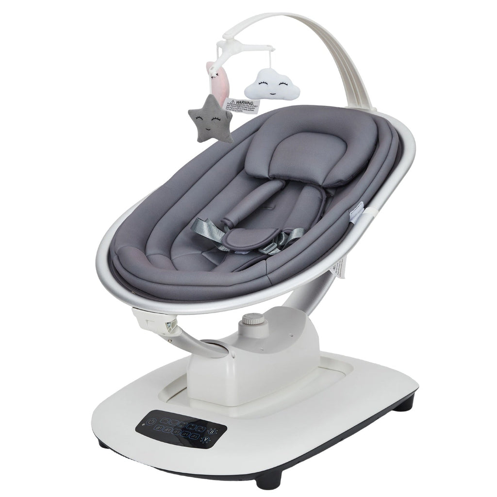 Electric Baby Swing with 5 Soothing Motions and Remote Control Dark Grey