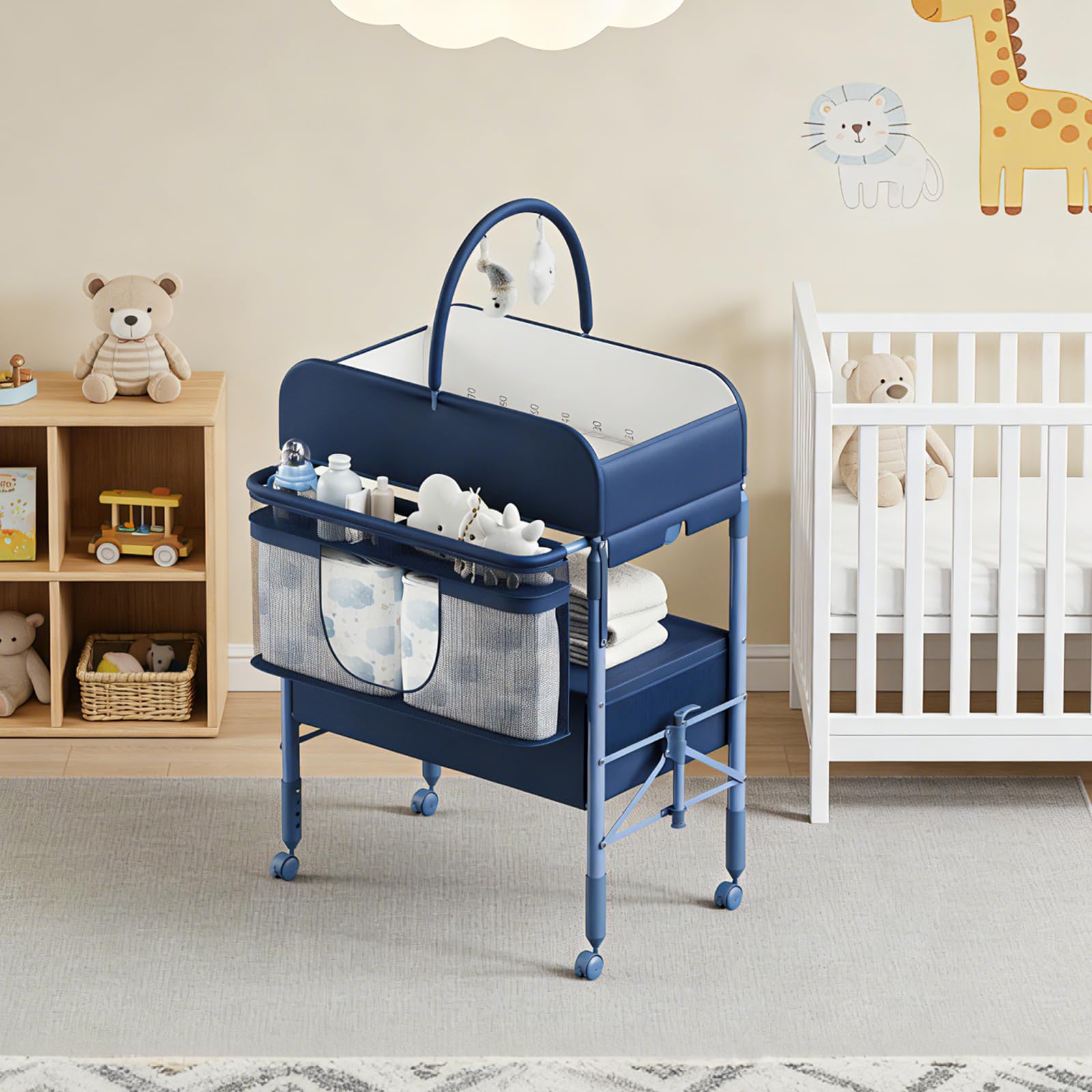 Baby Changing Table with Storage Portable Foldable Diaper Station