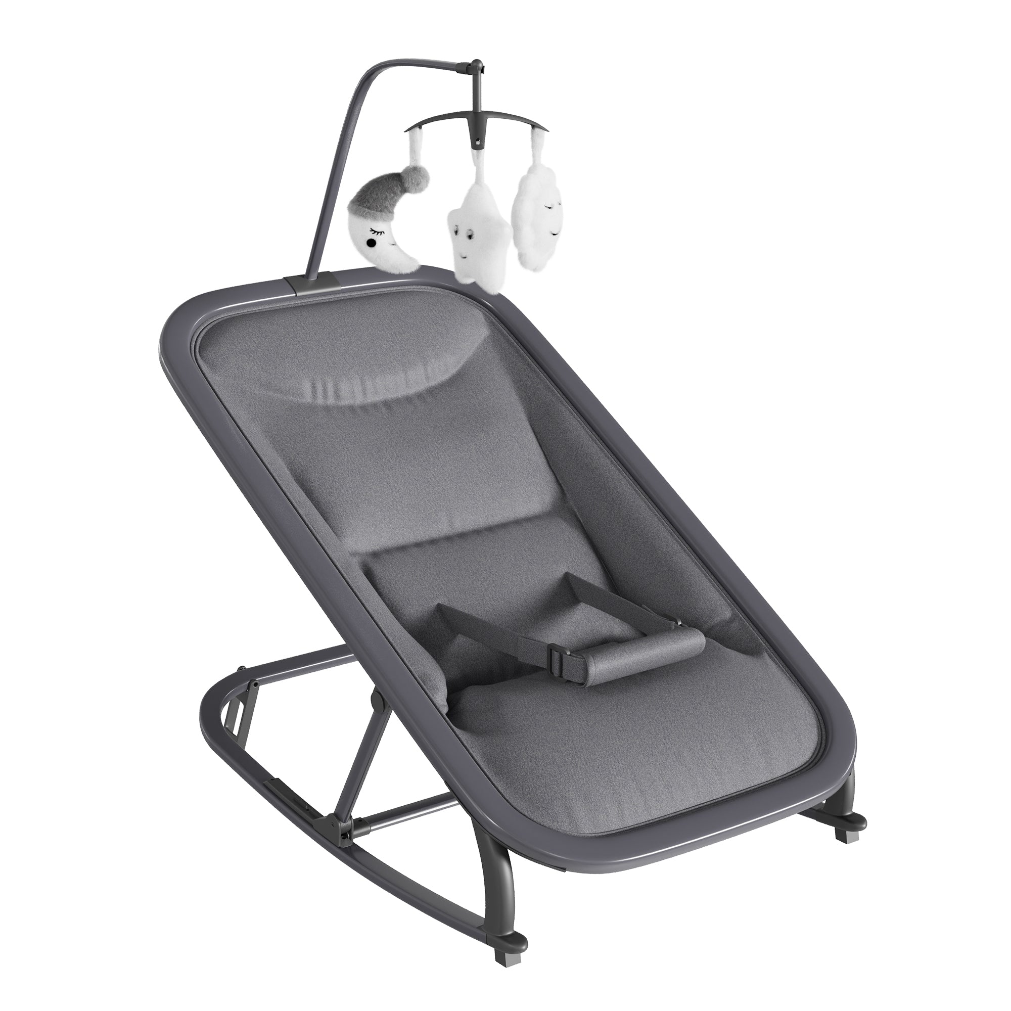 Aluminum Frame Baby Swing with Adjustable 3-Position Design Grey