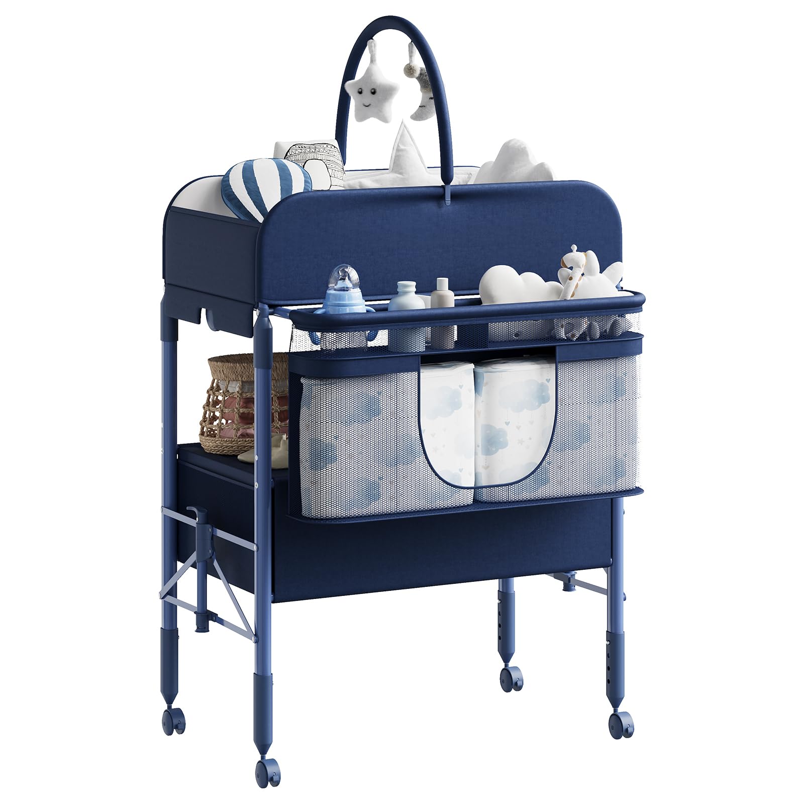 Baby Changing Table with Storage Portable Foldable Diaper Station