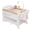 4 in 1 Baby Playard Portable Bedside Crib with Rocking Bassinet GainNo