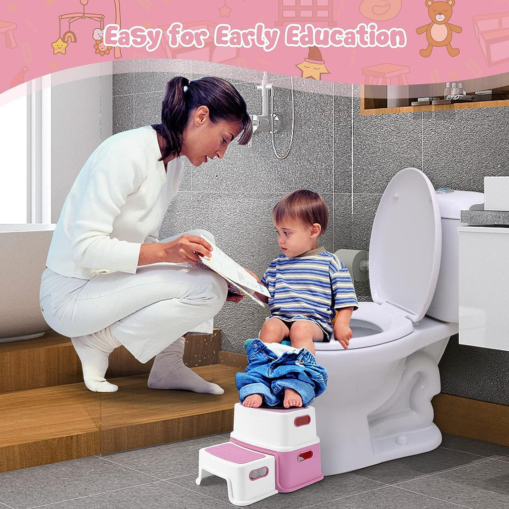 Anti-Slip Kids Step Stool 2 Pack for Bathroom and Kitchen GainNo