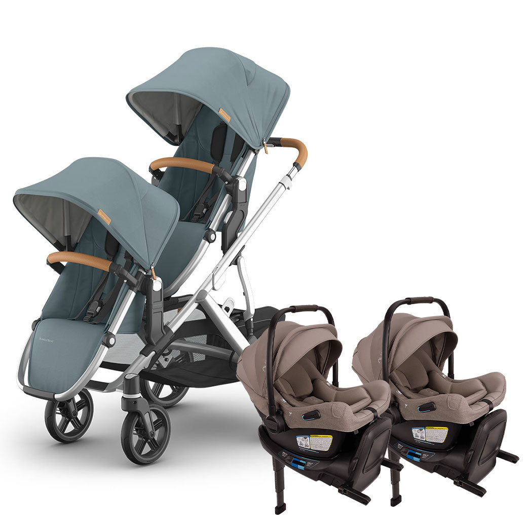 Twin Stroller with Nuna PIPA Series Travel System GainNo