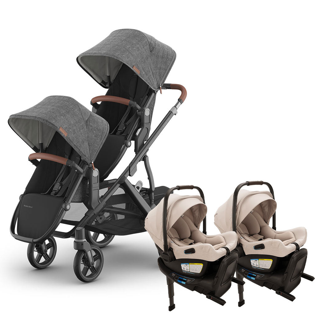 Twin Stroller with Nuna PIPA Series Travel System GainNo