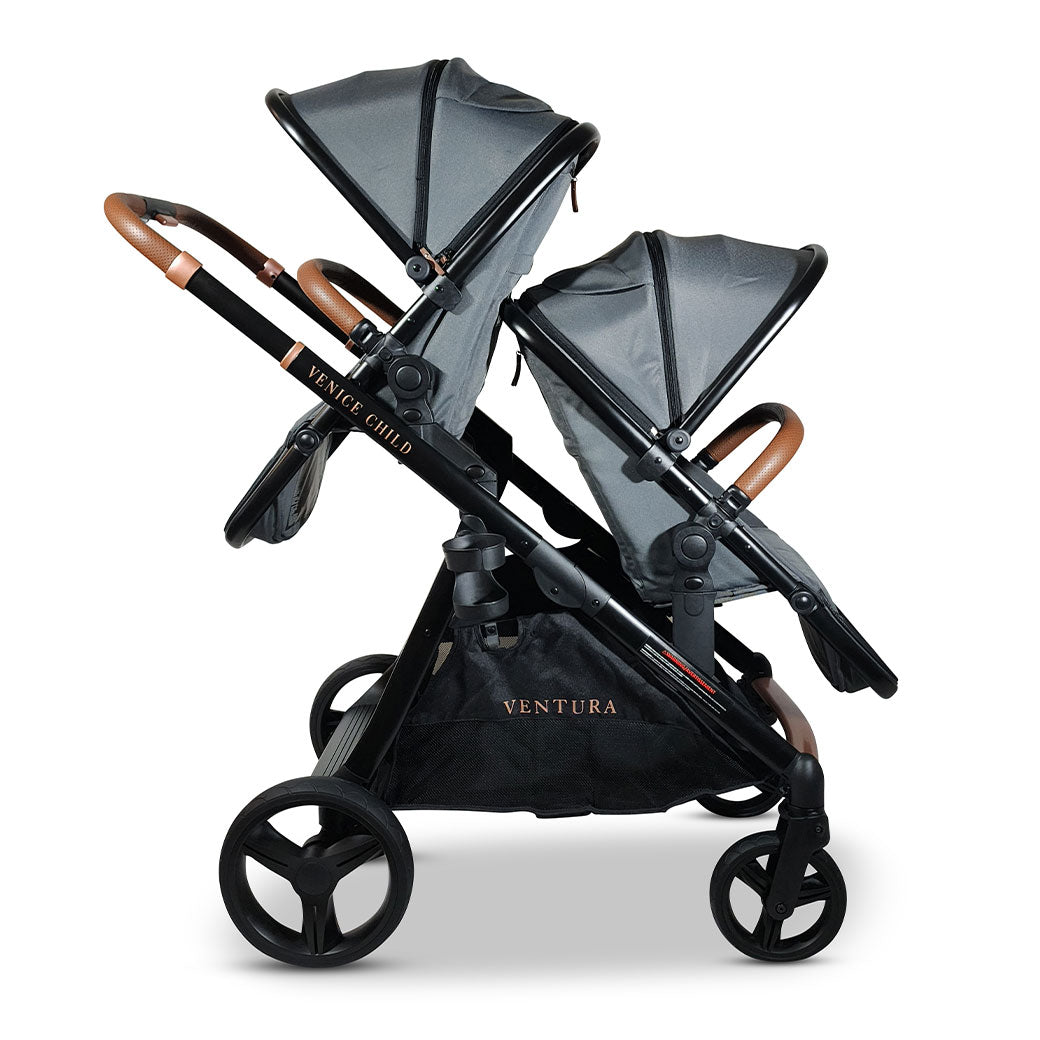 Single to Double Sit-and-Stand Stroller with 2nd Toddler Seat GainNo