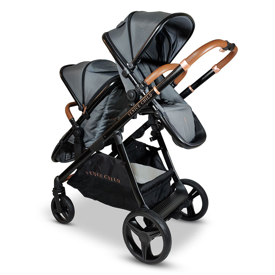 Single to Double Sit-and-Stand Stroller with 2nd Toddler Seat GainNo