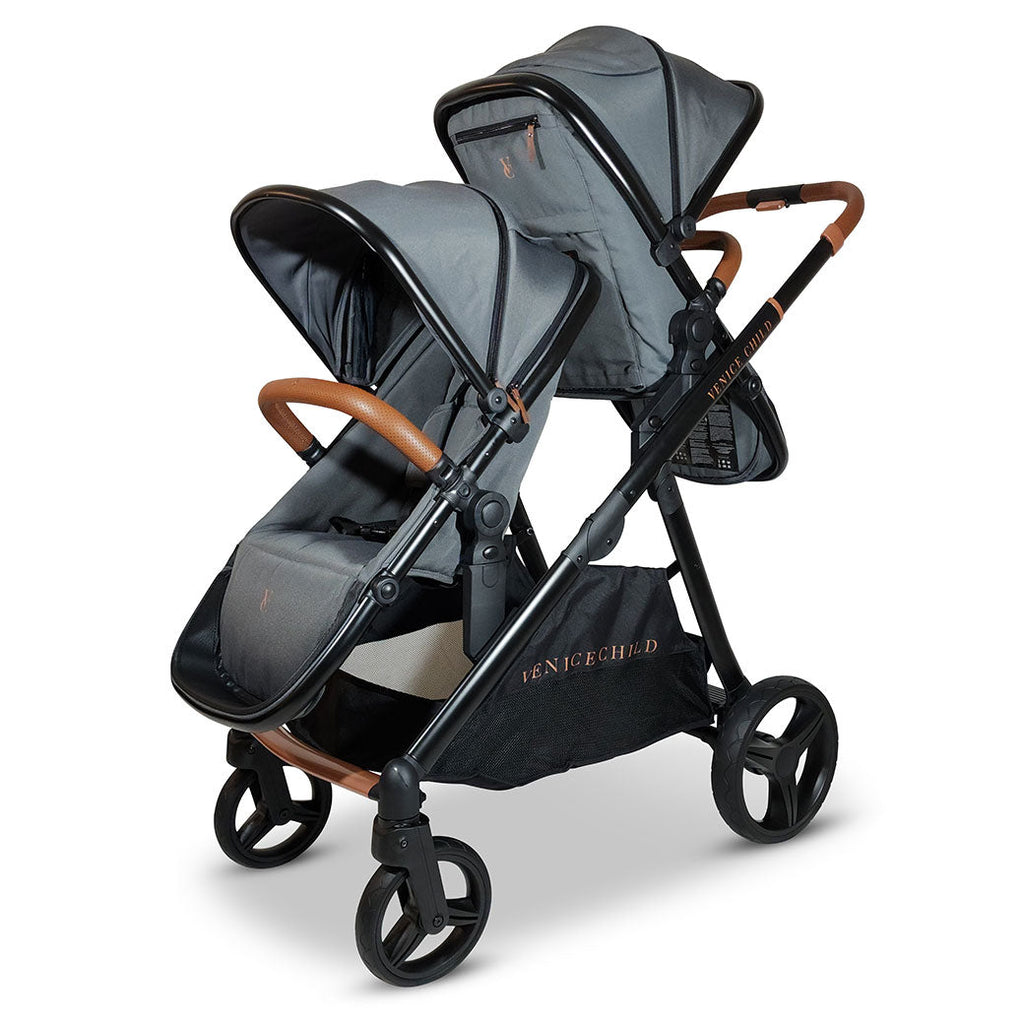 Single to Double Sit-and-Stand Stroller with 2nd Toddler Seat GainNo