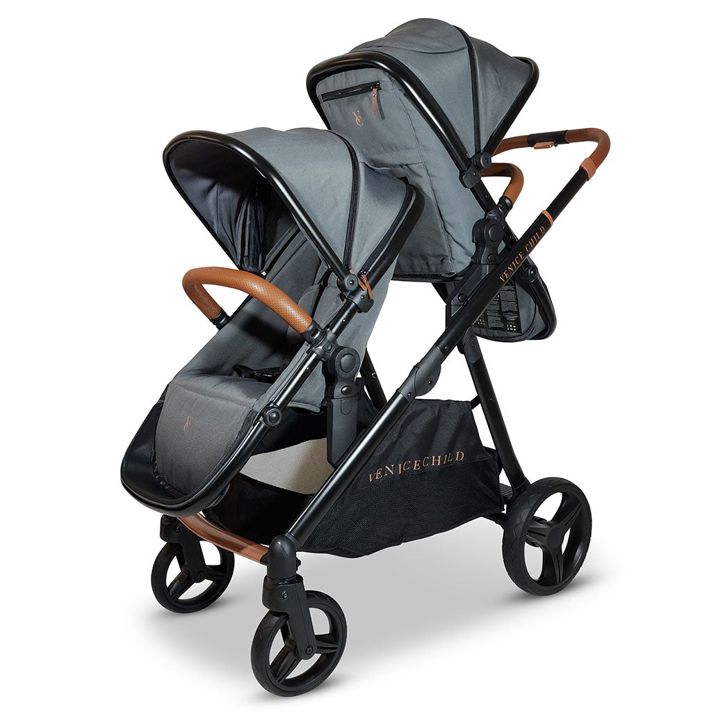 Single to Double Sit-and-Stand Stroller with 2nd Toddler Seat GainNo